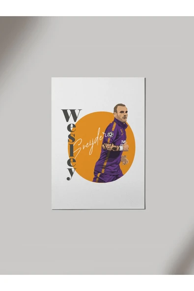 Panorama Ajans Wesley Sneijder Yıldız Futbolcu Portre Ahşap Poster Tablo ürün görseli 1