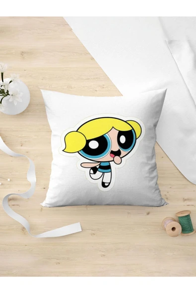 Panorama Ajans Powerpuff Girls Severlere Bubbles Sticker Yastık Kılıfı ürün görseli 1