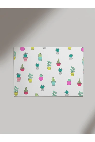 Panorama Ajans Minimal Kaktüs Renkli Ahşap Poster Tablo ürün görseli 1