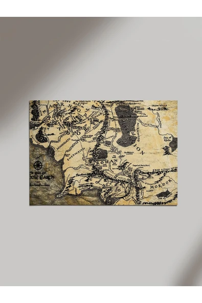 Panorama Ajans Yüzüklerin Efendisi Harita Ahşap Poster Tablo ürün görseli 1