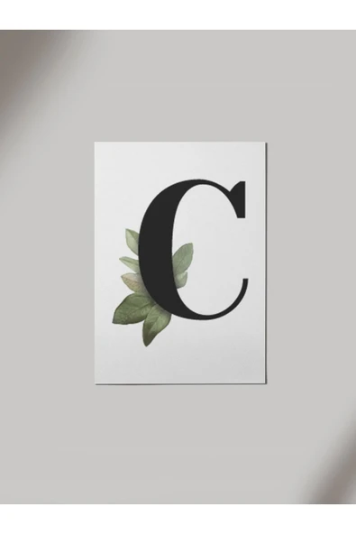 Panorama Ajans C Harfi Yeşil Yapraklı Ahşap Poster Tablo ürün görseli 1