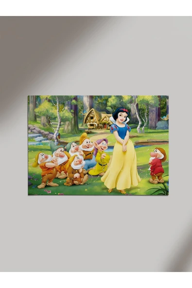 Panorama Ajans Pamuk Prenses Ve Yedi Cüceler Çizgi Film Ahşap Poster Tablo ürün görseli 1