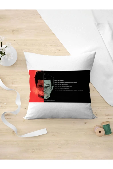 Panorama Ajans Fight Club Dövüş Kulübü Kuralları Motivasyon Yastık Kılıfı ürün görseli 1