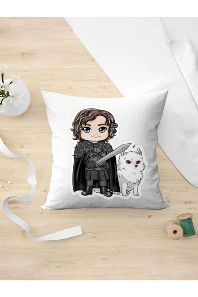 Panorama Ajans Game Of Thrones Hayranlarına Jon Snow Sticker Yastık Kılıfı ürün görseli 1