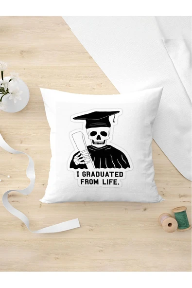 Panorama Ajans Eğlenceli I Graduat From Life Tasarımı Yastık Kılıfı ürün görseli 1