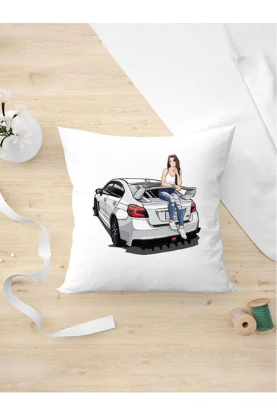 Panorama Ajans Araba Severlere Subaru Spoiler Kadın Tasarım Yastık Kılıfı ürün görseli 1