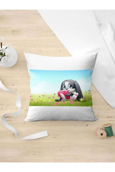 Panorama Ajans Tatlı Tavşan Rabbit Sevgililer Günü Hediye Yastık Kılıfı ürün görseli 1