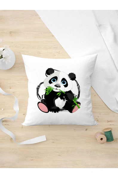Panorama Ajans Şirin Panda Arkadaşa Hediye Tasarım Yastık Kılıfı ürün görseli 1