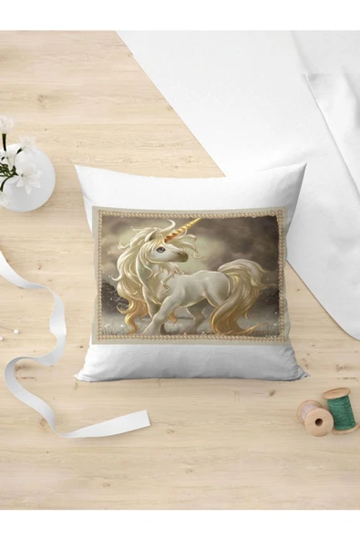 Panorama Ajans Unicorn At Beyaz Yastık Kılıfı ürün görseli 1