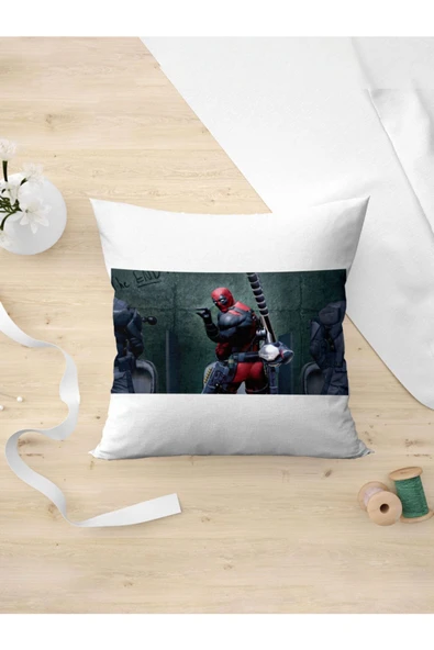 Panorama Ajans Deadpool Komik Tuvalet Molası Marvel Yastık Kılıfı ürün görseli 1