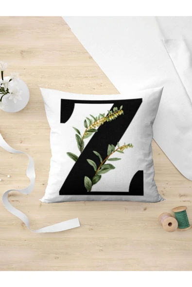 Panorama Ajans Z Harfi Yeşil Yapraklı Yastık Kılıfı ürün görseli 1