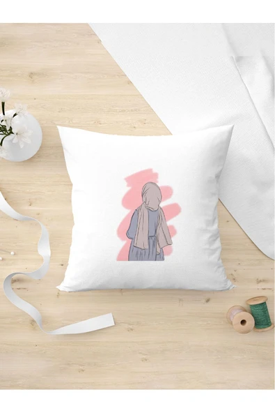 Panorama Ajans Türbanlı Kadınlara Özel Tasarım Hediye Yastık Kılıfı ürün görseli 1