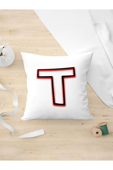 Panorama Ajans Neon Gölgeli T Harfi Arkadaşa Hediye Özel Tasarım Yastık Kılıfı ürün görseli 1