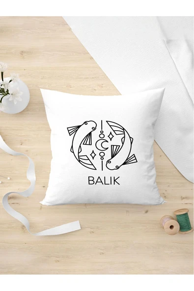 Panorama Ajans Burç Severlere Kişiye Ve Arkadaşa Hediyelik Balık Tasarım Yastık Kılıfı ürün görseli 1