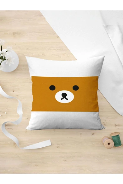 Panorama Ajans Minimal Bear Ayı Tatlı Cute Tasarım Hediye Yastık Kılıfı ürün görseli 1