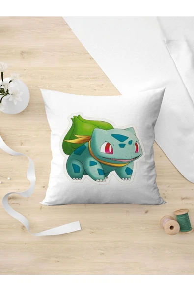 Panorama Ajans Pokemon Hayranlarına Bulbasaur Sticker Tasarım Yastık Kılıfı ürün görseli 1