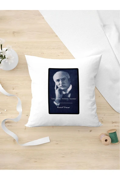 Panorama Ajans Bilim Adamı Rudolf Diesel Eğlenceli Tasarım Yastık Kılıfı ürün görseli 1
