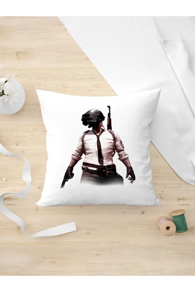 Panorama Ajans Pubg Oyun Karakteri Oyun Severlere Özel Tasarım Yastık Kılıfı ürün görseli 1