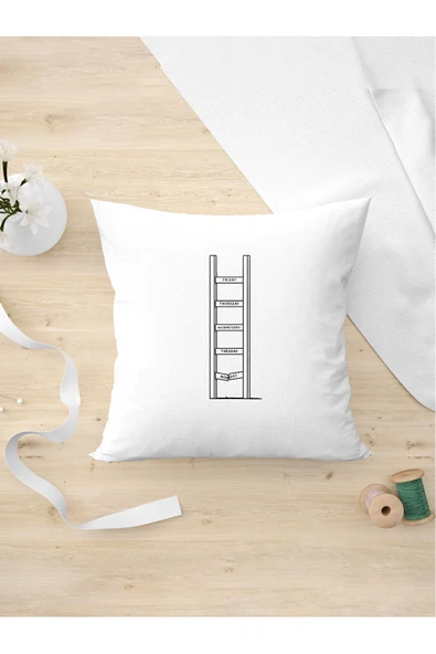 Panorama Ajans Haftanın Günlerine Özel Merdiven Tasarımı Yastık Kılıfı ürün görseli 1