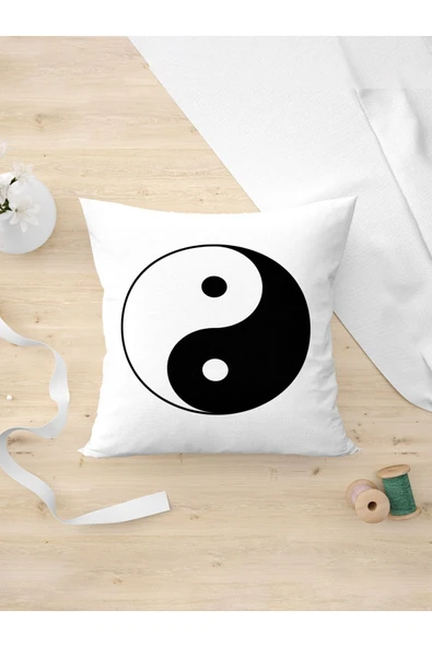 Panorama Ajans Yin-yang Sembolü Hediye Tasarım Yastık Kılıfı ürün görseli 1