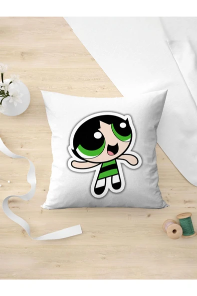 Panorama Ajans Powerpuff Girls Severlere Buttercup Sticker Yastık Kılıfı ürün görseli 1