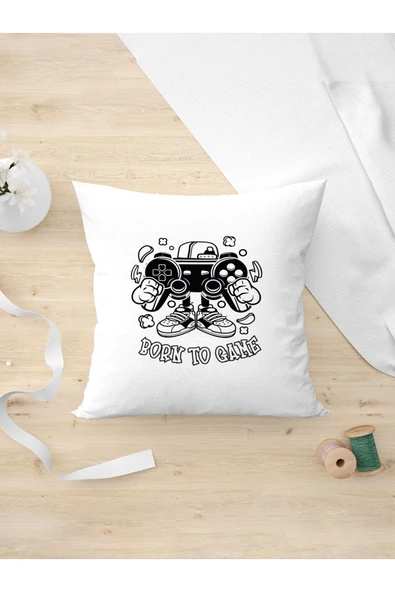 Panorama Ajans Born To Game Oyun Severlere Özel Oyun Konsolu Tasarım Yastık Kılıfı ürün görseli 1