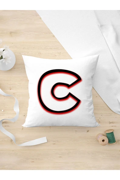 Panorama Ajans Neon Gölgeli C Harfi Arkadaşa Hediye Özel Tasarım Yastık Kılıfı ürün görseli 1