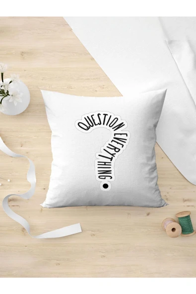 Panorama Ajans Her Şeyi Sorgula Sticker Tasarım Yastık Kılıfı ürün görseli
