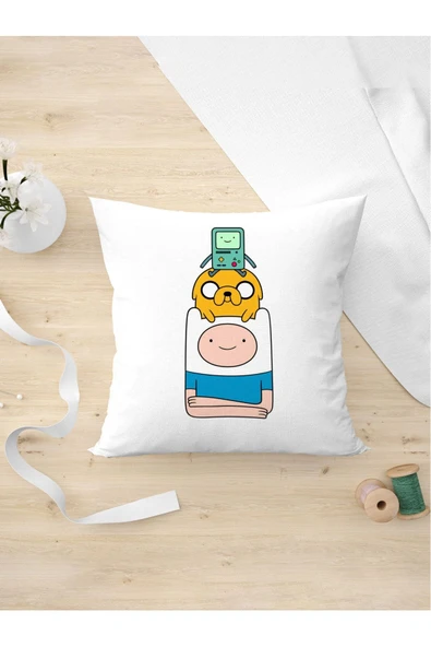 Panorama Ajans Çizgi Dizi Serverlere Adventur Time Bmo Jake Ve Insan Finn Tasarım Yastık Kılıfı ürün görseli