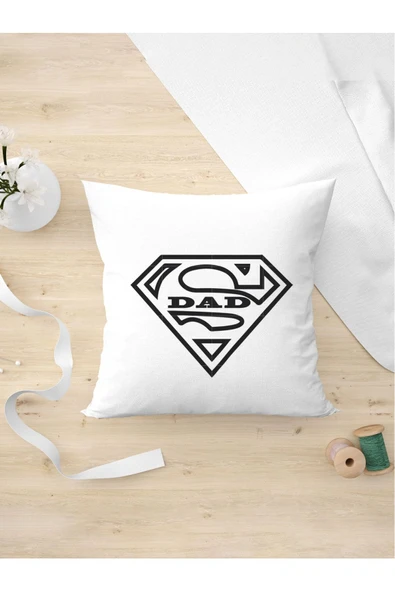 Panorama Ajans Superman Logolu Super Dad Tasarım Yastık Kılıfı 2 ürün görseli 1