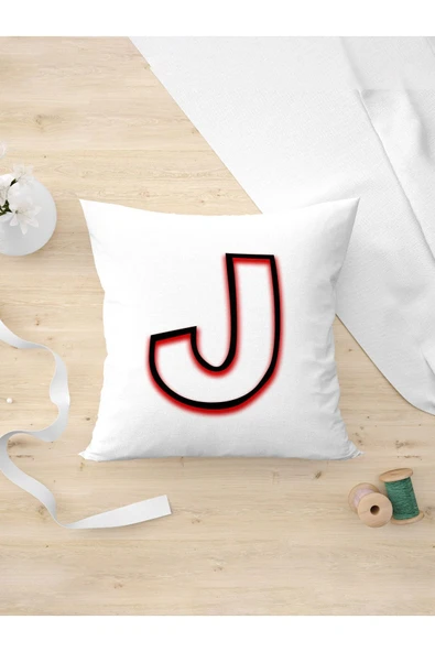Panorama Ajans Neon Gölgeli J Harfi Arkadaşa Hediye Özel Tasarım Yastık Kılıfı ürün görseli 1