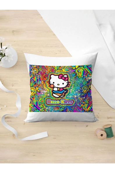 Panorama Ajans Emo Hello Kitty Renkli Hayal Dünyası Cute Yastık Kılıfı ürün görseli 1