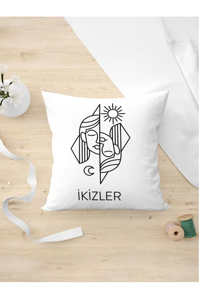 Panorama Ajans Burç Severlere Kişiye Ve Arkadaşa Hediyelik Ikizler Tasarım Yastık Kılıfı ürün görseli 1
