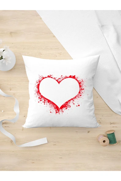 Panorama Ajans Love Kalp Sevgiliye Yakın Arkadaşlara Özel Tasarım Yastık Kılıfı ürün görseli 1
