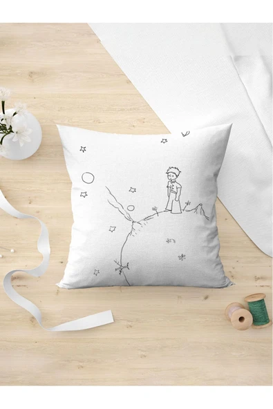 Panorama Ajans Minimalist Çizgisel Küçük Prens Tasarım Yastık Kılıfı