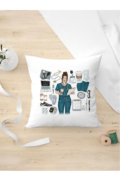 Panorama Ajans Hemşirelere Ve Doktorlara Özel Nöbet Günü Tasarım Yastık Kılıfı ürün görseli 1