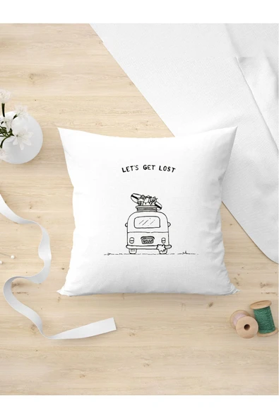 Panorama Ajans Karavan Hayal Tatil Let's Get Lost Tasarım Yastık Kılıfı ürün görseli 1