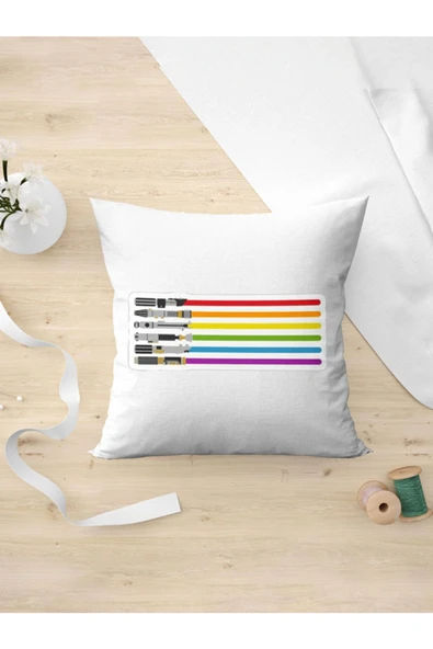 Panorama Ajans Işın Kılıcı Gökkuşağı Sticker Yastık Kılıfı ürün görseli 1