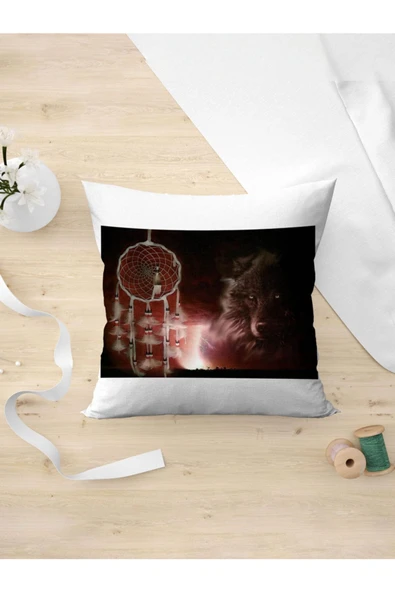 Panorama Ajans Native American Düş Kapanı Kurt Adam Yastık Kılıfı ürün görseli 1