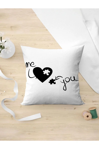 Panorama Ajans Sevgililer Günü Sen Ve Ben Puzzle Yastık Kılıfı ürün görseli 1