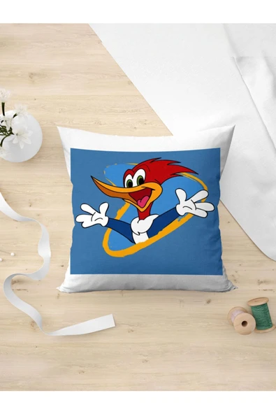 Panorama Ajans Woody Woodpecker Ağaçkakan Çizgi Film Nostalji Yastık Kılıfı ürün görseli 1