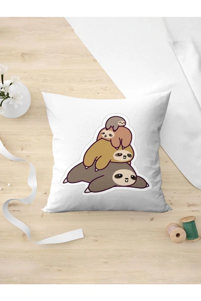 Panorama Ajans Cute Tatlı Sticker Tasarrım Yastık Kılıfı ürün görseli 1