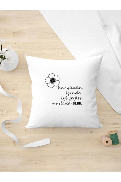 Panorama Ajans Papatya Motivaston Sözlü Tasarım Yastık Kılıfı ürün görseli 1