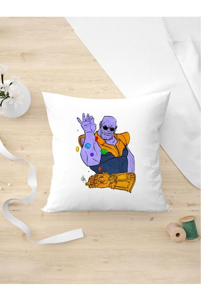 Panorama Ajans Avengers Thanos Nusret El Hareketi Özel Tasarım Yastık Kılıfı ürün görseli 1