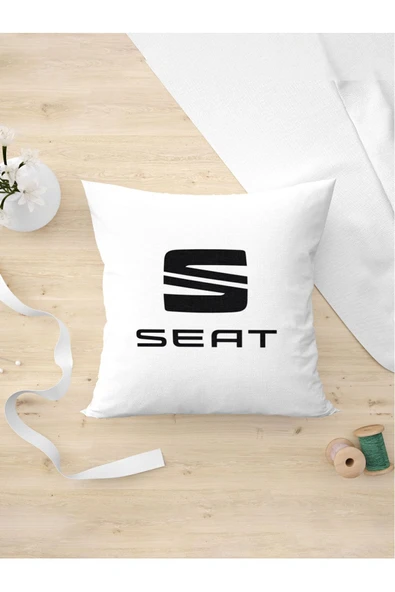 Panorama Ajans Seat Logo Araba Severlere Özel Hediyelik Tasarım Yastık Kılıfı ürün görseli 1