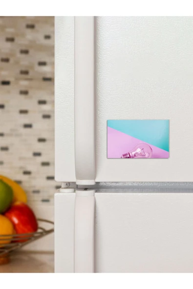 Panorama Ajans Minimal Ampul Pink Blue Tasarım Süs Dekor 6x9cm Magnet ürün görseli