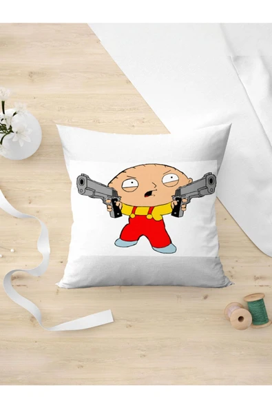 Panorama Ajans Family Guy Silah Çizgi Film Animasyon Gun Stewie Yastık Kılıfı ürün görseli 1