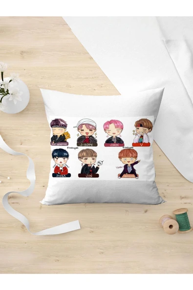 Panorama Ajans Bts Jungkook Suga Jimin Karakterler Animasyon Koreli Yastık Kılıfı ürün görseli 1