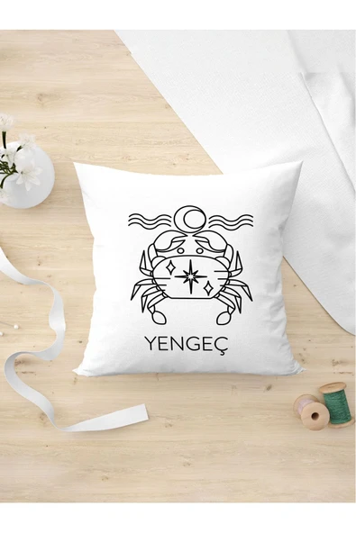 Panorama Ajans Burç Severlere Arkadaşa Hediyelik Yengeç Tasarım Yastık Kılıfı ürün görseli 1
