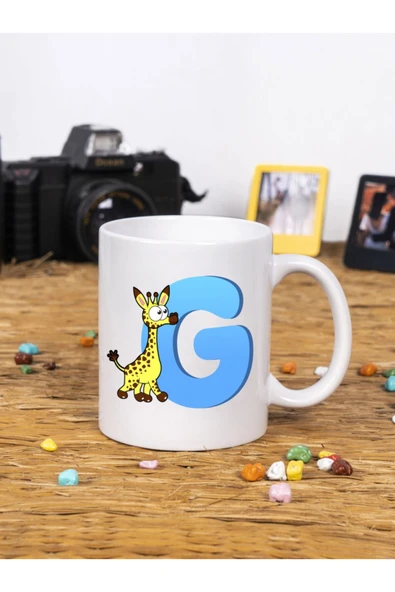 Panorama Ajans Çocuklar Için Eğlenceli Hediye G Harfi Beyaz Kupa Bardak ürün görseli